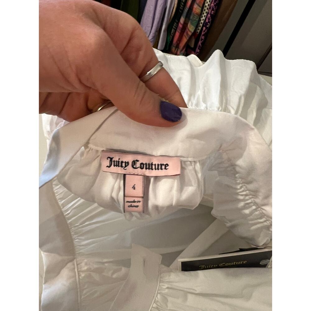 Juicy Couture White Cotton Ruffled Mini Skirt Size 4 NEW With Tags - Picture 8 of 11